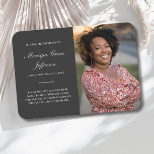 Memorial Card With Photo Funeral Charcoal Grey