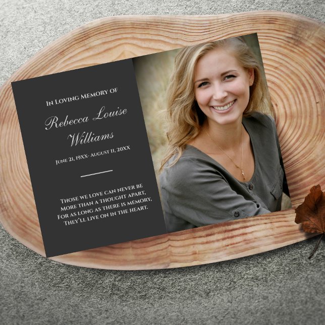 Memorial Card With Photo Funeral Grey (Creator Uploaded)