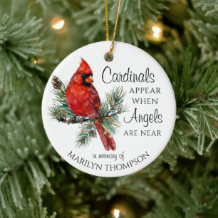 Memorial Cardinals Appear When Angels Are Near Ceramic Tree Decoration