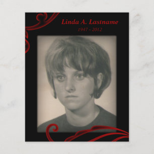 memorial cards red flourish