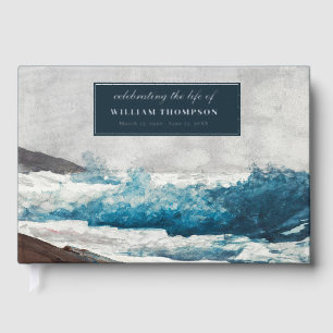 Memorial Celebrating Life Of Funeral Beach Nature Guest Book