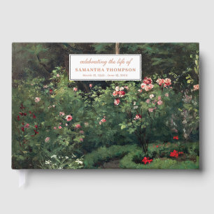 Memorial Celebrating Life Of Funeral Rose Garden Guest Book