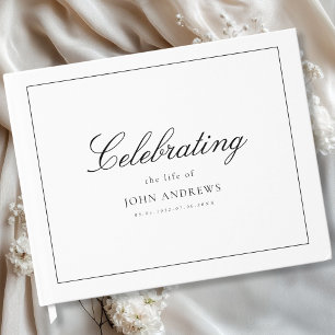  Memorial "Celebrating life of" White Guest Book