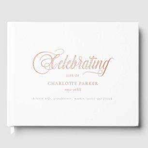 Memorial "Celebrating life of" White Guest Book