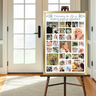 Memorial Celebration 33 Photo Collage Botanical Poster
