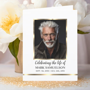 Memorial Celebration of Life Cross Gold Program Thank You Card