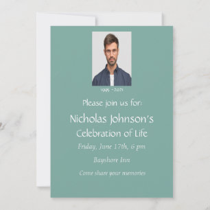 Memorial Celebration of Life Custom Kingfisher Invitation