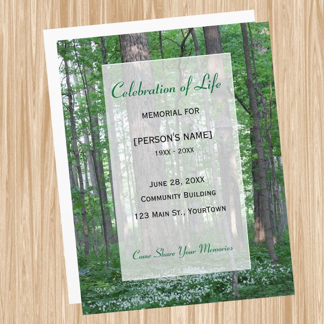 Memorial Celebration of Life Forest Invitatition (Creator Uploaded)
