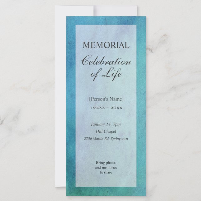 Memorial Celebration of Life Invitation (Front)