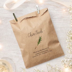 Memorial Chive Seed Funeral Favour Bags