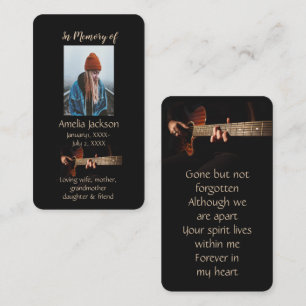 Memorial Christian Memory Card Music Guitar