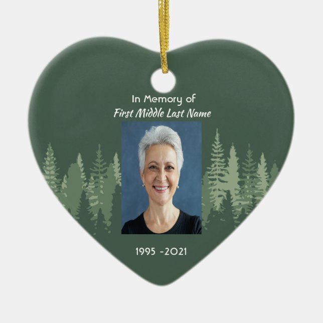 Memorial Christian Wilderness Forest Trees Ceramic Tree Decoration (Front)