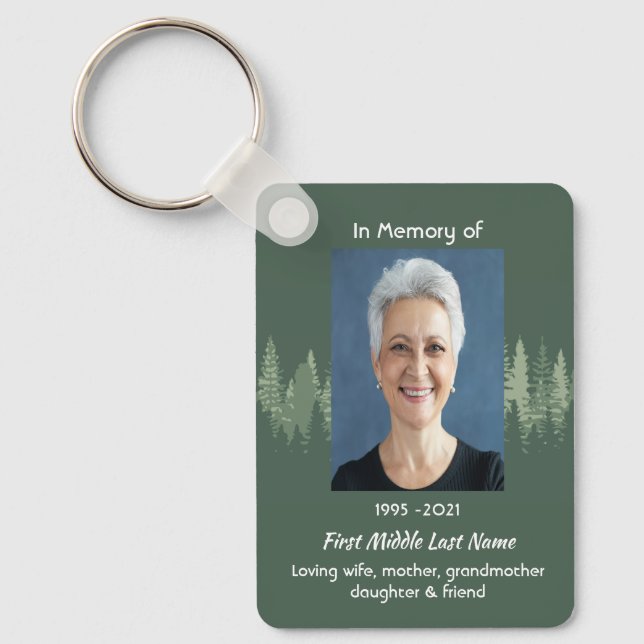 Memorial Christian  Wilderness Forest Trees Key Ring (Front)