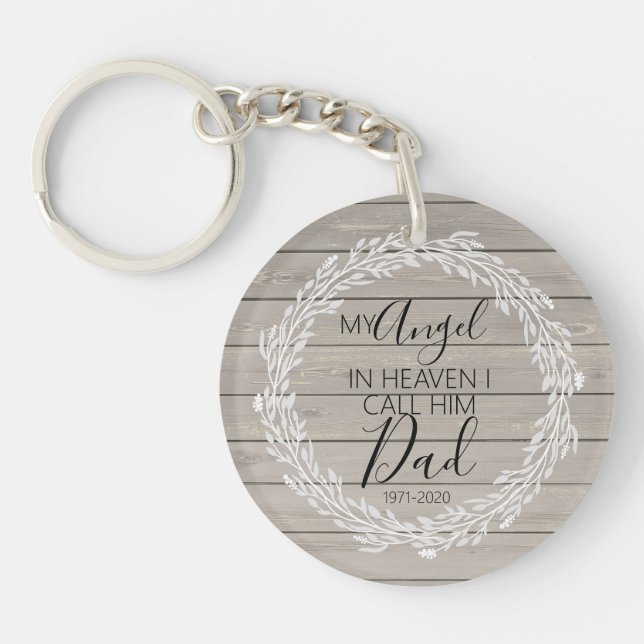 Memorial Christmas forever in our hearts dad Key Ring (Front)
