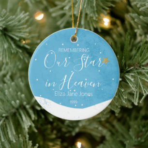 Memorial Christmas forever in our hearts lost Ceramic Tree Decoration