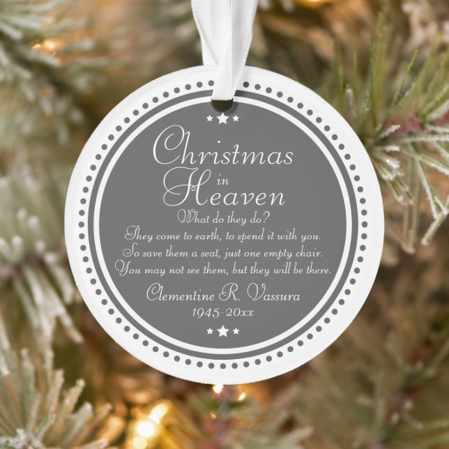Memorial Christmas In Heaven Photo Acrylic Ornament (Tree)