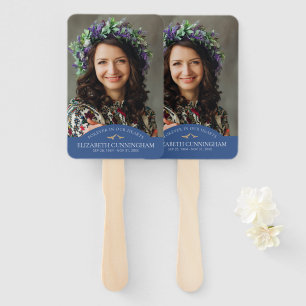 Memorial Classic Birds Photo Remembrance Keepsake Hand Fan