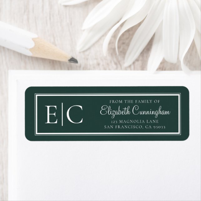 Memorial Classic Simple Monogram Return Address (Insitu)