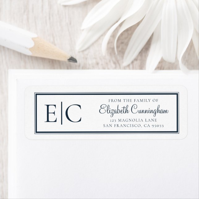 Memorial Classic Simple Monogram Return Address (Insitu)