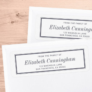 Memorial Classic Simple Typography Return Address