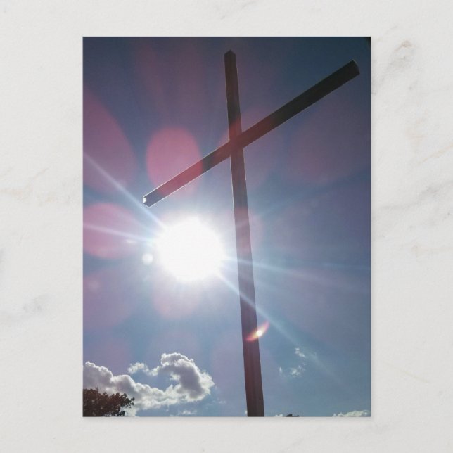 Memorial Cross Sitting atop the Dyersburg Hill Postcard (Front)