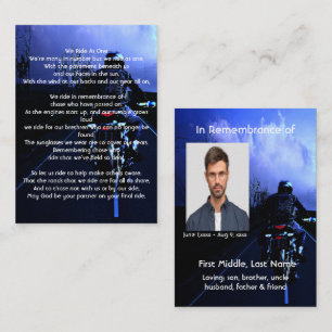 Memorial Custom Keepsake Motorcycle Biker  Business Card