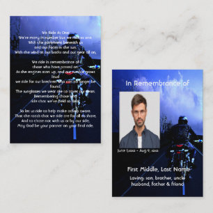 Memorial Custom Keepsake Motorcycle Biker Business Card