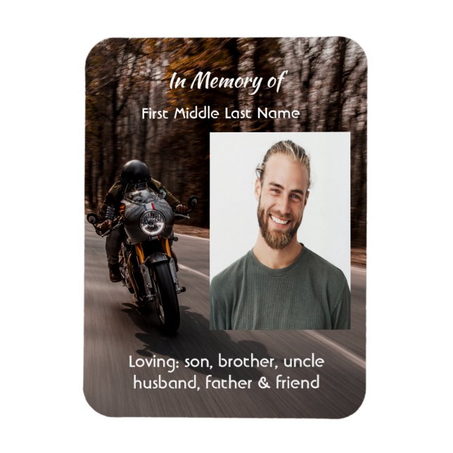 Memorial Custom Photo Motorcycle Biker  Magnet (Vertical)