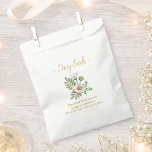 Memorial Daisy Seed Funeral Favour Bags