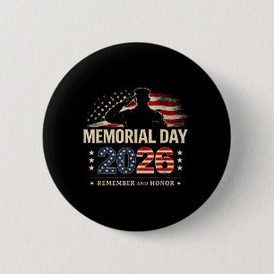 Memorial Day 2026 Family Patriotic Military 6 Cm Round Badge