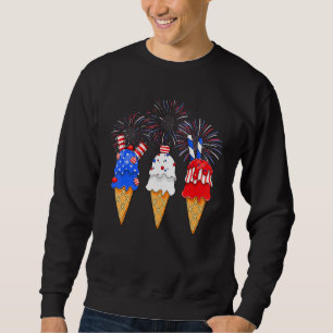 Memorial Day 4th Of July Holiday Patriotic Ice Cre Sweatshirt