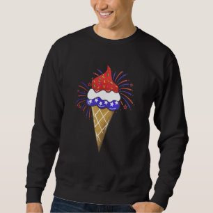 Memorial Day 4th Of July Holiday Patriotic Ice Cre Sweatshirt