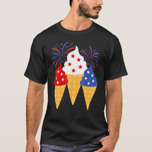 Memorial Day 4th Of July Holiday Patriotic Ice Cre T-Shirt
