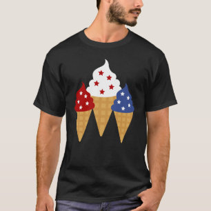 Memorial Day 4th of July Holiday Patriotic Ice Cre T-Shirt