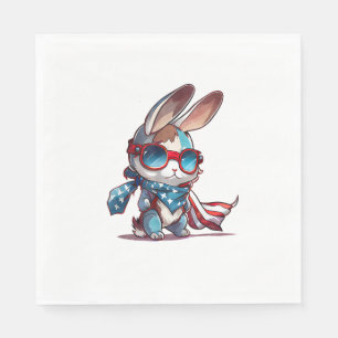 Memorial Day, 4th of July patriotic usa flag rabbi Napkin
