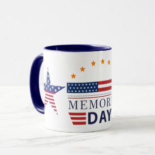 Memorial Day American Flag Stars Patriotic Combo Mug