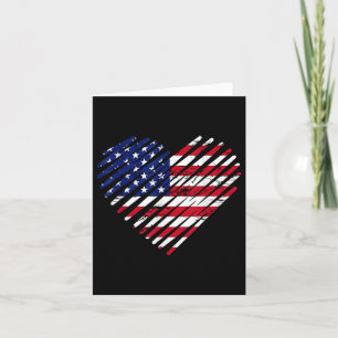 Memorial Day &amp; 4th July Partiotic Heart,mens Card