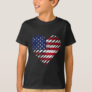 Memorial Day &amp; 4th July Partiotic Heart,mens T-Shirt