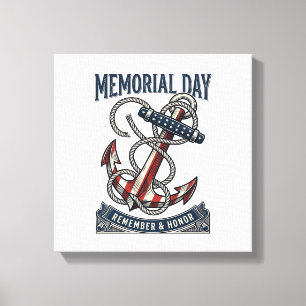 Memorial Day Anchor Remember Honor Vintage Shirt_1 Canvas Print