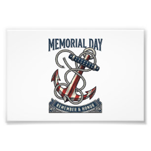 Memorial Day Anchor Remember Honor Vintage Shirt_1 Photo Print