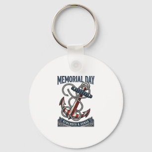 Memorial Day Anchor Remember Honour Vintage Shirt_ Key Ring