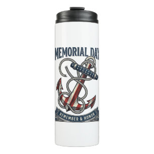 Memorial Day Anchor Remember Honour Vintage Shirt_ Thermal Tumbler