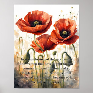Memorial Day and Veteran's Day Poppy Poster