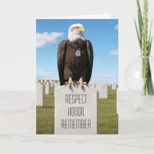 Memorial Day Bald Eagle Wearing Military Dog Tags Card