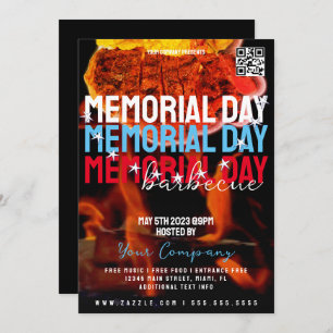 Memorial Day Barbecue Event Company Party Flyer Invitation