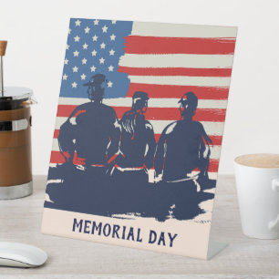 Memorial Day Barbecue Party Pedestal Sign
