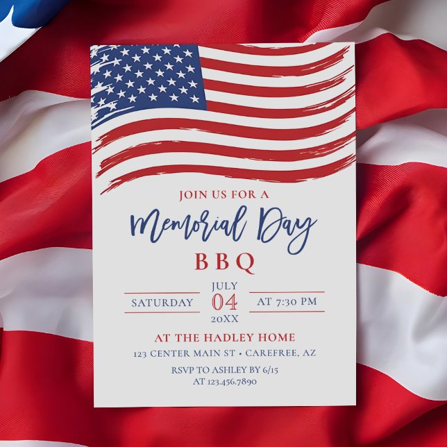 Memorial Day BBQ 4th of July Party Invitation (Creator Uploaded)