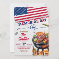 Memorial Day BBQ Party Invitation