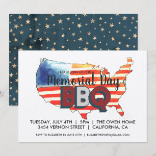 Memorial Day BBQ Party Invitation