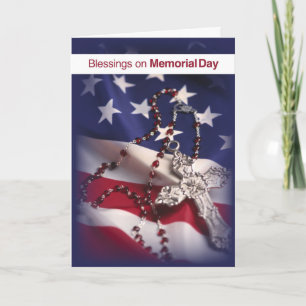 Memorial Day Blessings Patriotic Catholic Rosary Card